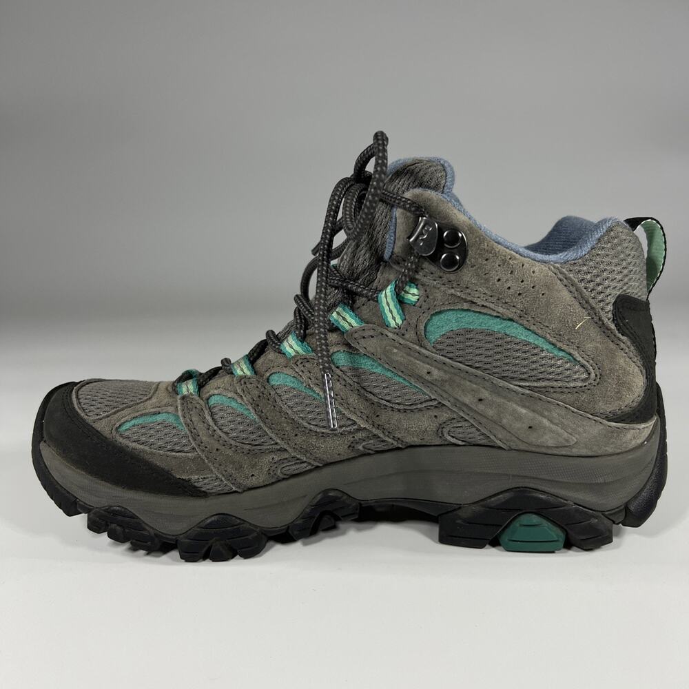Merrell Moab 3 Mid Waterproof Hiking Boots Brown/Teal Women’s Sz 9 US - Picture 4 of 12